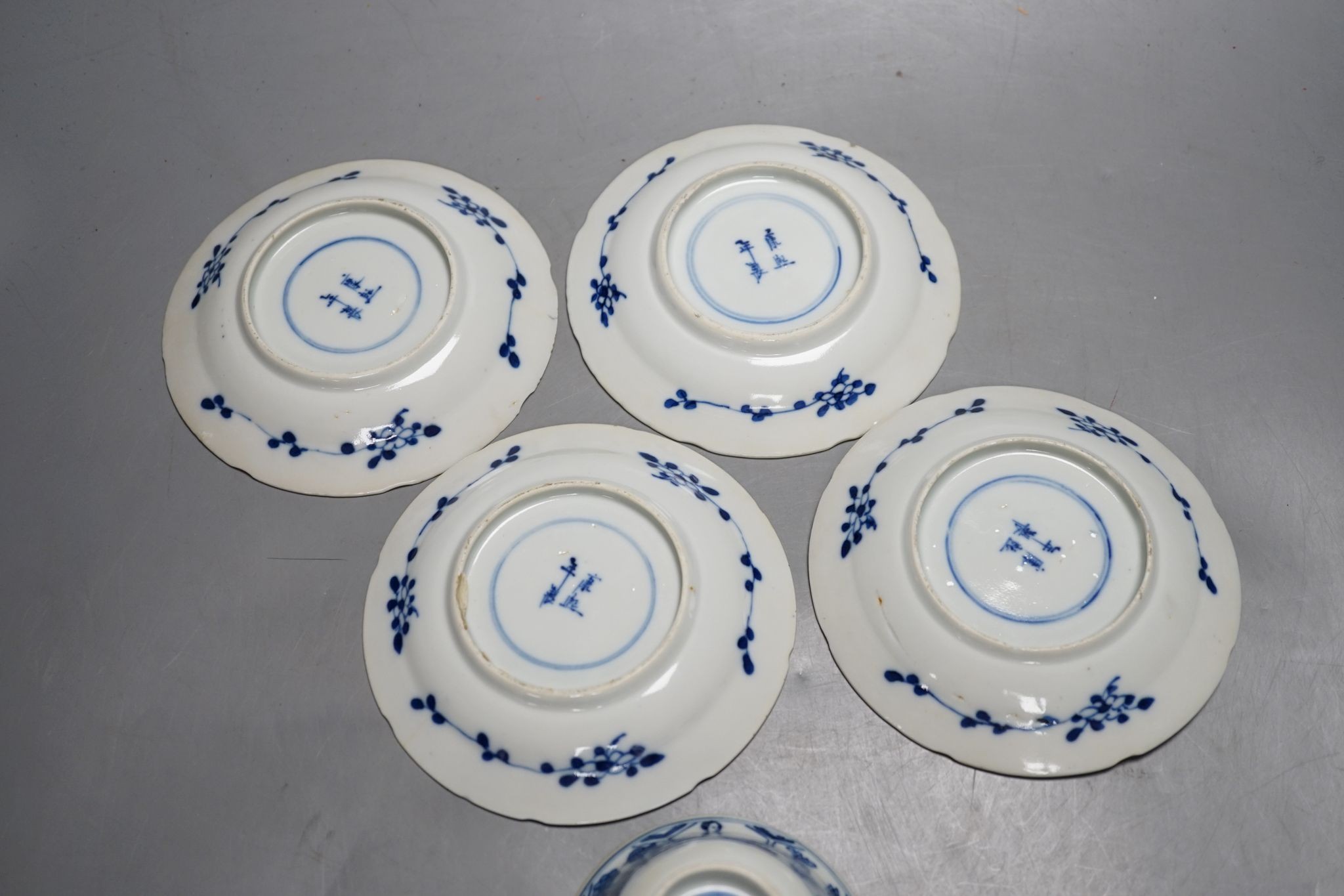 Four 19th century Chinese cups and saucers